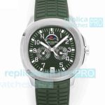 Swiss Replica Patek Philippe Aquanaut Luce Annual Calendar Green Moon Dial Watch 